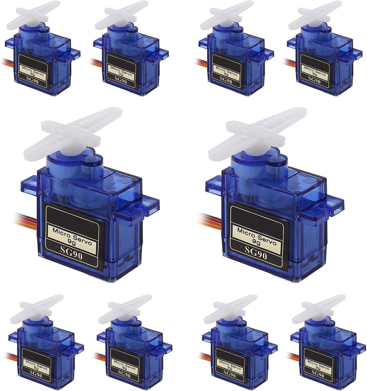 eSynic 10pcs SG90 9G micro servo motor for RC Robot Helicopter Airplane