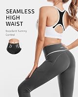 CAMBIVO Yoga Pants for Women High Waisted with Pockets Grey view 5