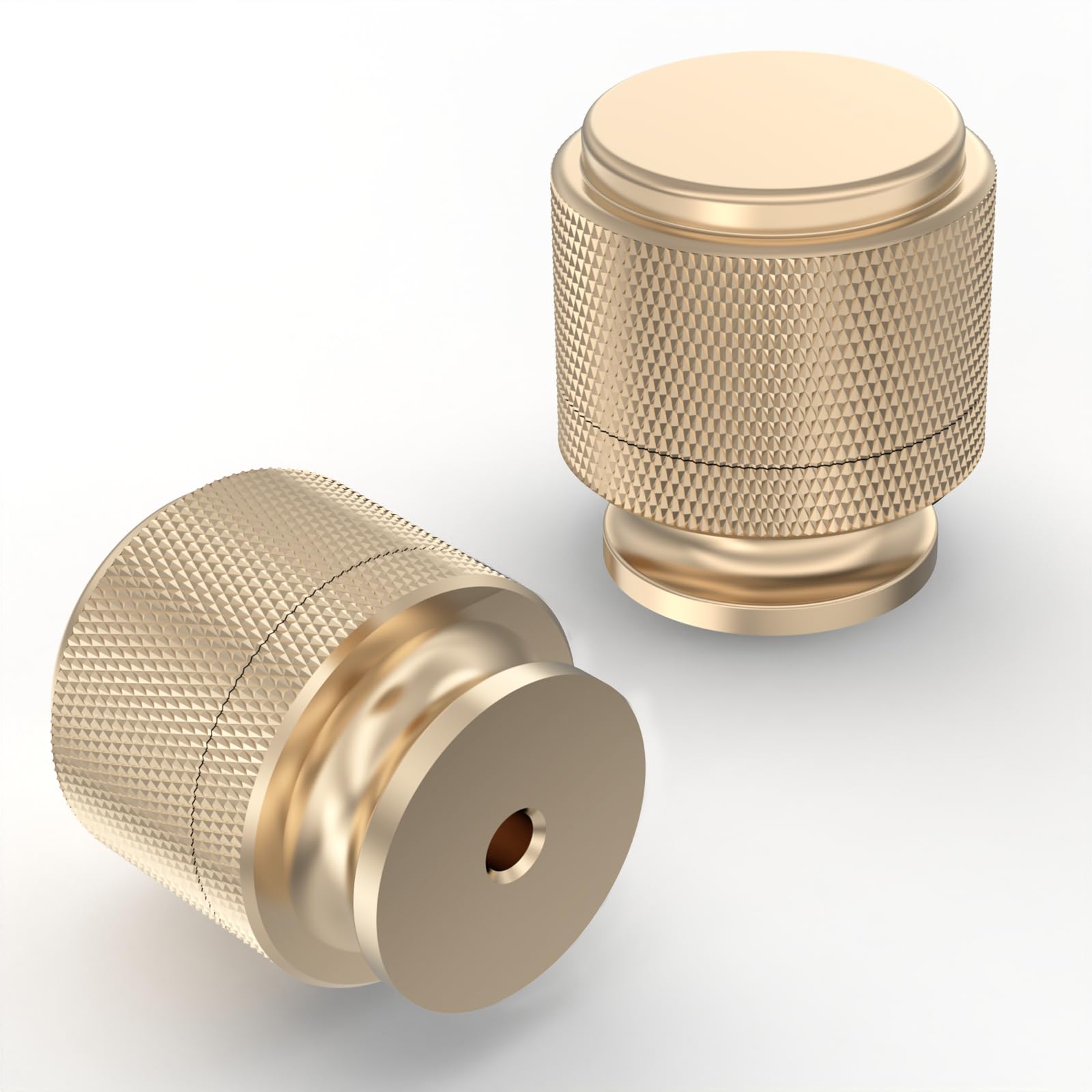 9BUILD 10 Pack Gold Drawer and Cabinet Knobs for Kitchen and Wardrobe - Single Hole Design