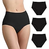 IRISMORII Washable Incontinence Leak Proof Underwear for Women Absorbent Panties Protective Briefs Postpartum 3 Pack (Black XL)