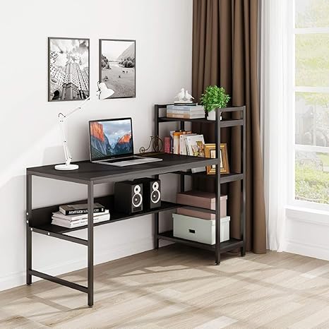 Tower Computer Desk with 4 Storage 