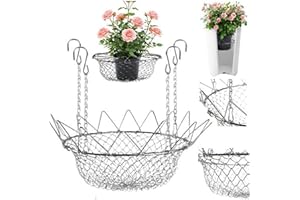 Planter Inserts for Large Pots - Stainless Steel Plant Pot Riser Chains - Soil-Saving Planter Filler Support,for Outdoor Indo