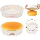 CAKETIME 8 Inch Silicone Round Cake Pan with Metal Reinforced Frame Set of 2, Non-stick &amp; BPA Free, Even Heat Distribution, Stackable &amp; Dishwasher Safe