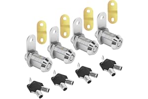 Sartatue Cam Lock RV Locks for Storage Door 1inch RV Compartment 4PCS Keyed Alike,Trailer Replacement Set with Keys, Chrome Finish (4, 1 Inch)
