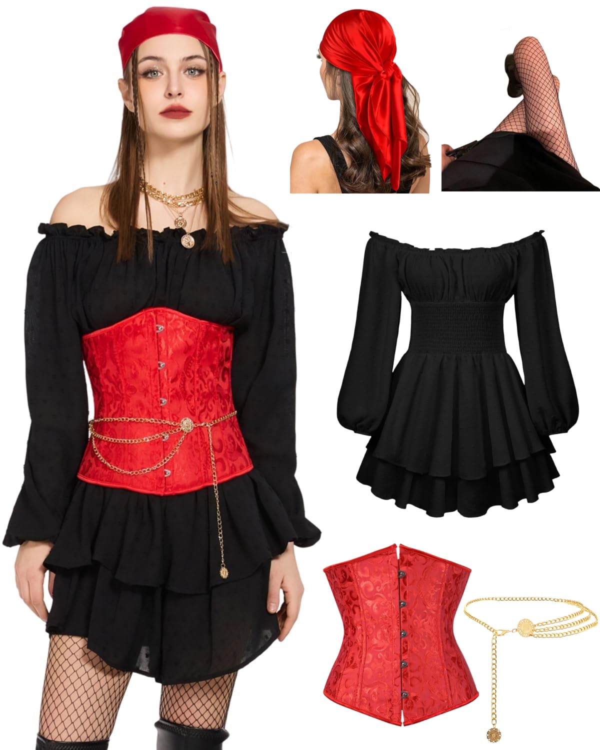 Pirate Bandana Deluxe Costume Accessories Unisex main image 0