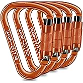 Auto Locking Carabiner Heavy Duty Carabiner 25kN UIAA Certified Climbing Carabiner Climbing Equipment Safety Carabiners for Rappelling, Hammocks, Rescue, Dog Leash, Swing