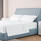 Carressa Linen 100% Egyptian Cotton Sheets Queen Size Bed Set - Luxury 1000 Series Queen Sheet Set (4 PC, White), Silky Soft, Cooling, 16" Deep Pocket, Sateen Weave Hotel Collection Sheets