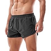 AMY COULEE Mens Lounge Shorts Workout Gym Shorts Lightweight Split Side Cotton Sleep Bottoms
