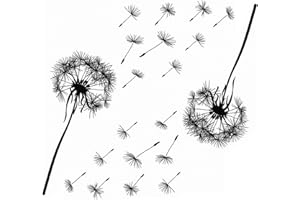 CAPTIVE DECALS Dandelion 2 pcs 4 Inch Black Fused Glass Decals