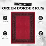 B&B Greeky Runner Rug 80x150 cm Washable Non-Slip Red Black view 2