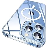 SUCGLES for iPhone 13 Pro Case with MagSafe [Ultra Strong Magnetic] [12FT Military Drop Protection] [Shockproof Bumper] Slim Thin Mag Safe Phone Cover 6.1" for Apple 13pro (Clear/Magnet)