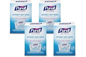PURELL Cottony Soft Hand Sanitizing Wipes Clean Scent, 24 Individually Wrapped Wipes (Pack of 4 Boxes) - 9029-04-CMR