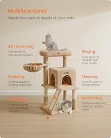 Feandrea Cat Tree Tower Widened Perch Large Cats Camel PCT051K03V1 view 3