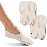 ONDO Organic Cotton No Show Socks | 4 Pairs (4-Pack) | Soft organic cotton no-show socks with non-slip silicone heel grip, smooth seamless toe, and durable unisex fit
