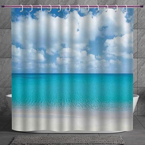 Stylish Shower Curtain 2 0 Ocean Decor Solitude Peaceful Beach