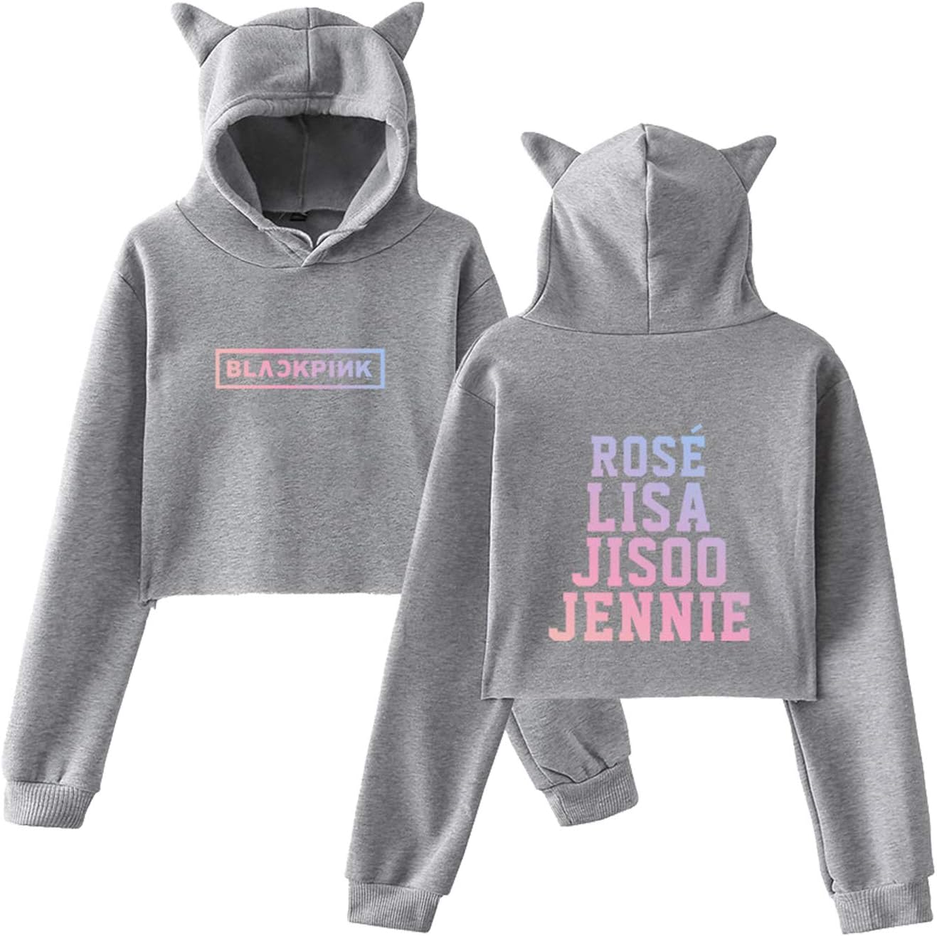 Xllife Kpop Blackpink Hoodie Crop Tops Lisa Rose Jisoo Jennie Sweater Jacket