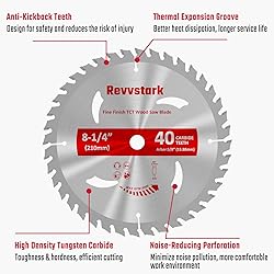 Revvstark Circular Saw Blade 8-1/4 in 40T&60T, with