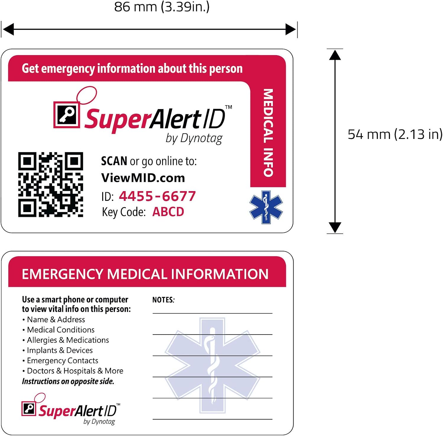 SuperAlert™ Smart Medical ID Card with Detailed Online Profile; Wallet Card with Lifetime Subscription - Image 5