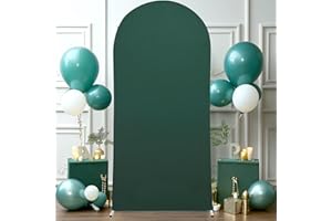 WISH CARE 7.2FT Hunter Green Arch Cover - Spandex Fitted Wedding Arch Stand Covers Round Top Chiara Arch Backdrop Cover for Birthday Party Banquet Photo Background Decoration