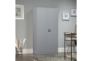 GREATMEET Garage Storage Cabinet,Metal Locking Storage Cabinet with 2 Door and 4 Adjustable Shelves,Steel Locker File Cabinets for Home, School, Office, Garage Easy Assemble Required (Grey)