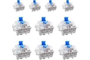 Fejwlvs Blue Switch 3 Pin 50gf Pre-Lubricated,Dustproof Clicky Switch,Suitable for LED,Mechanical Gaming Keyboards (Blue,36PCS)