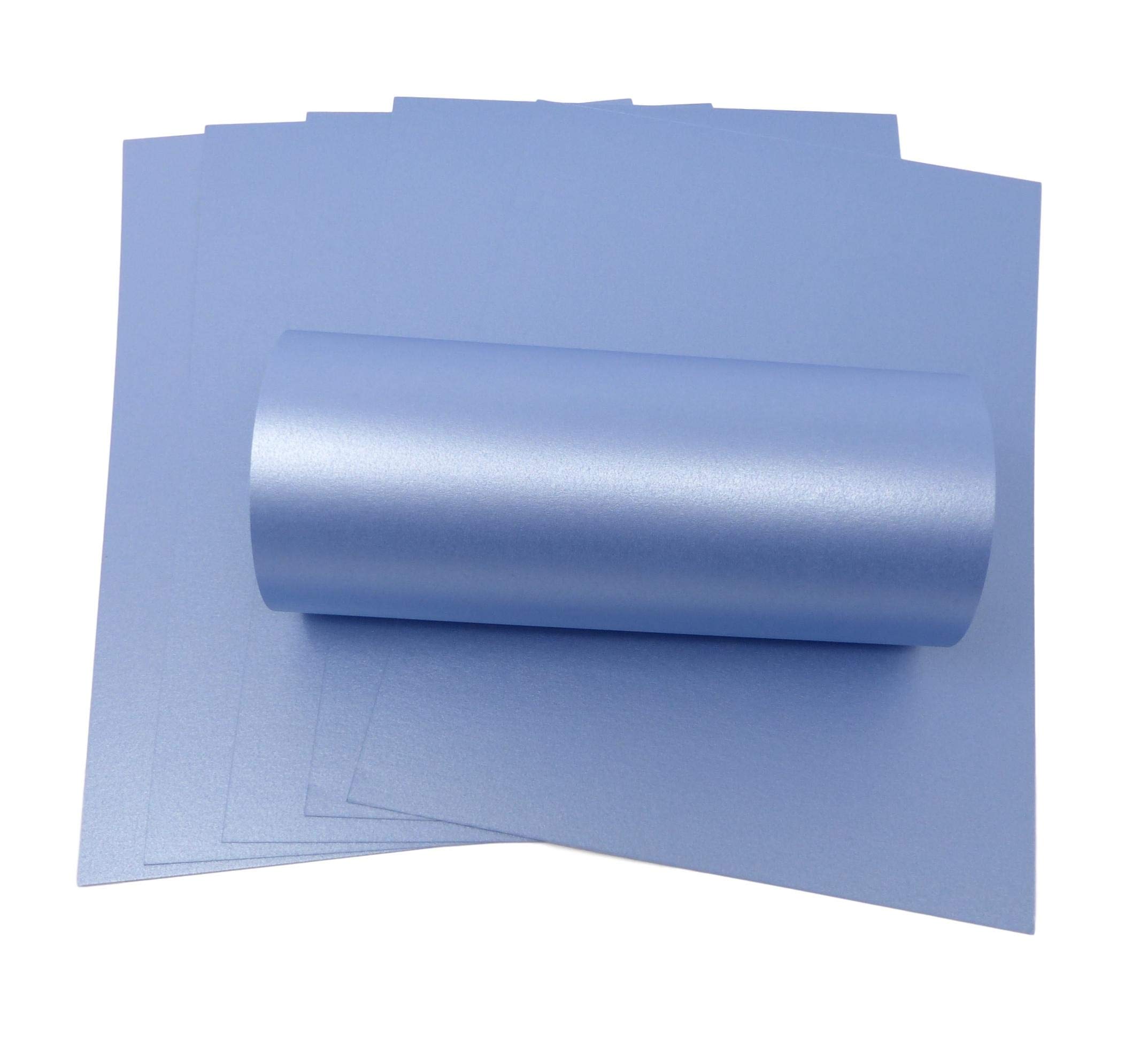 Syntego 10 Sheets Blue Pearlescent Shimmer Double Sided A4 Decorative Card 300gsm