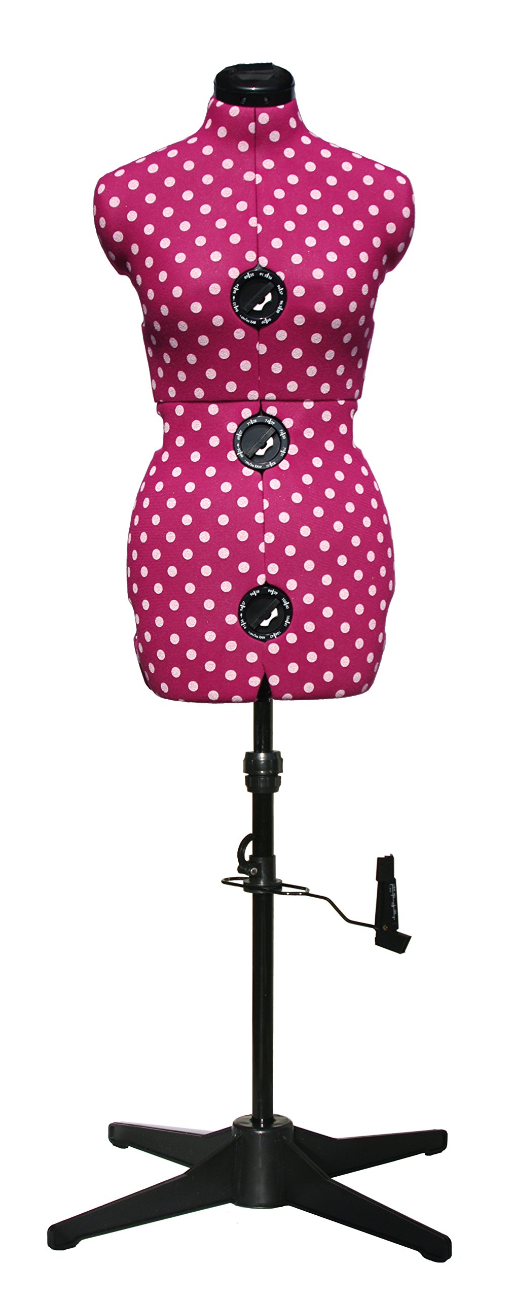 Sewing Online Adjustable Dressmakers Dummy, in Cerise Polka Dot with Hem Marker, Dress Form Sizes 16 to 20 - Pin, Measure, Fit and Display your Clothes on this Tailors Dummy - 5905B โ image 1