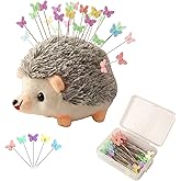 Hedgehog Shaped Pin Cushion Sewing Kit with 100 Colored Pins