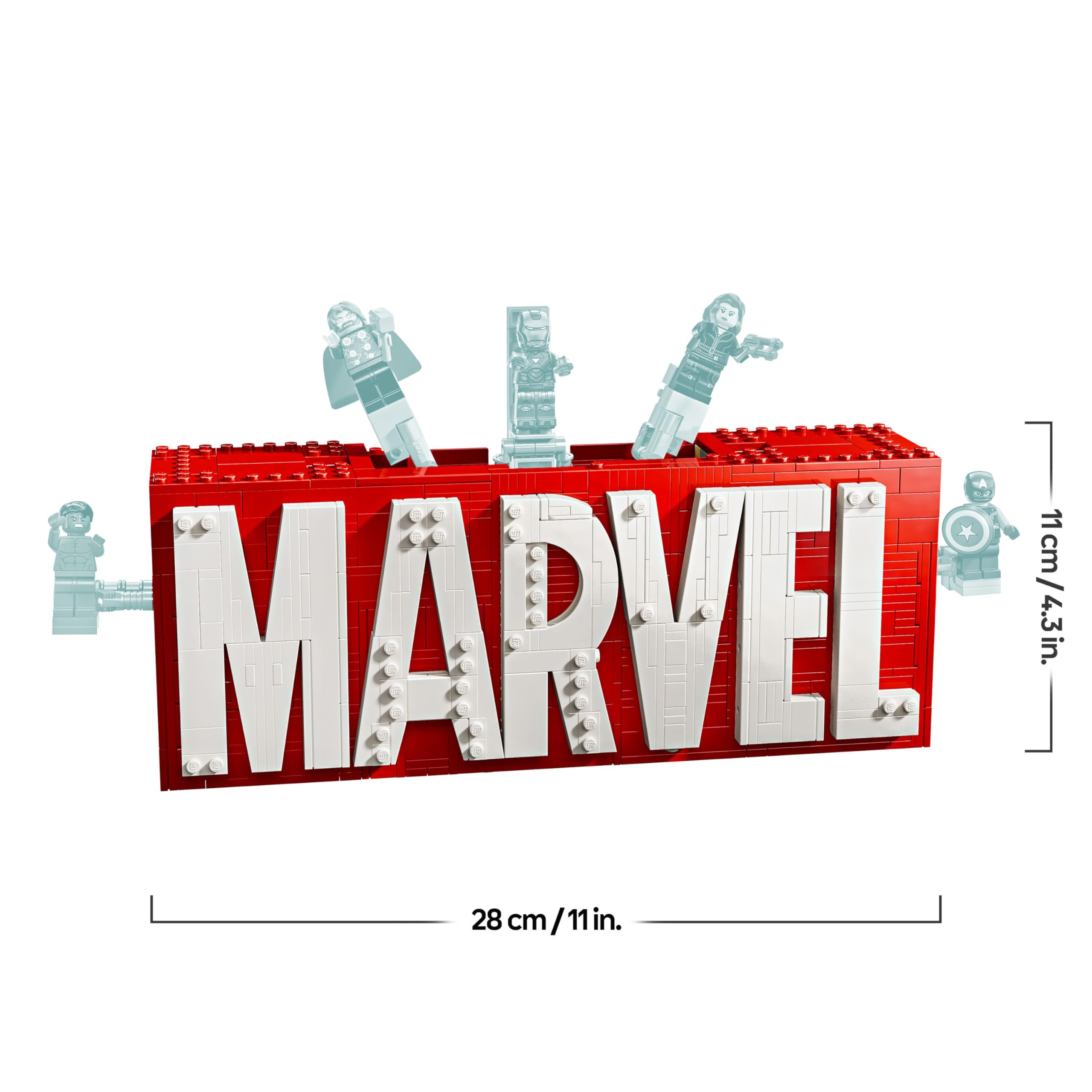LEGO | Marvel: MARVEL Logo & Minifiguren - Sammlerstück inkl. Hulk, Thor, Iron Man, Black Widow und Captain America - Bauset mit Avengers Figuren - Geschenk für Jungen und Mädchen ab 12 Jahren - 76313 9