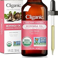 Cliganic Organic Moringa Oil, 100% Pure - For Face & Hair | Natural Cold Pressed Unrefined