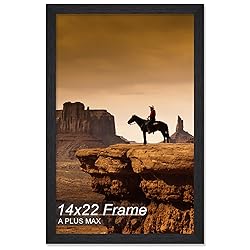 A PLUS MAX 14x22 Picture Frame, Black Engineered