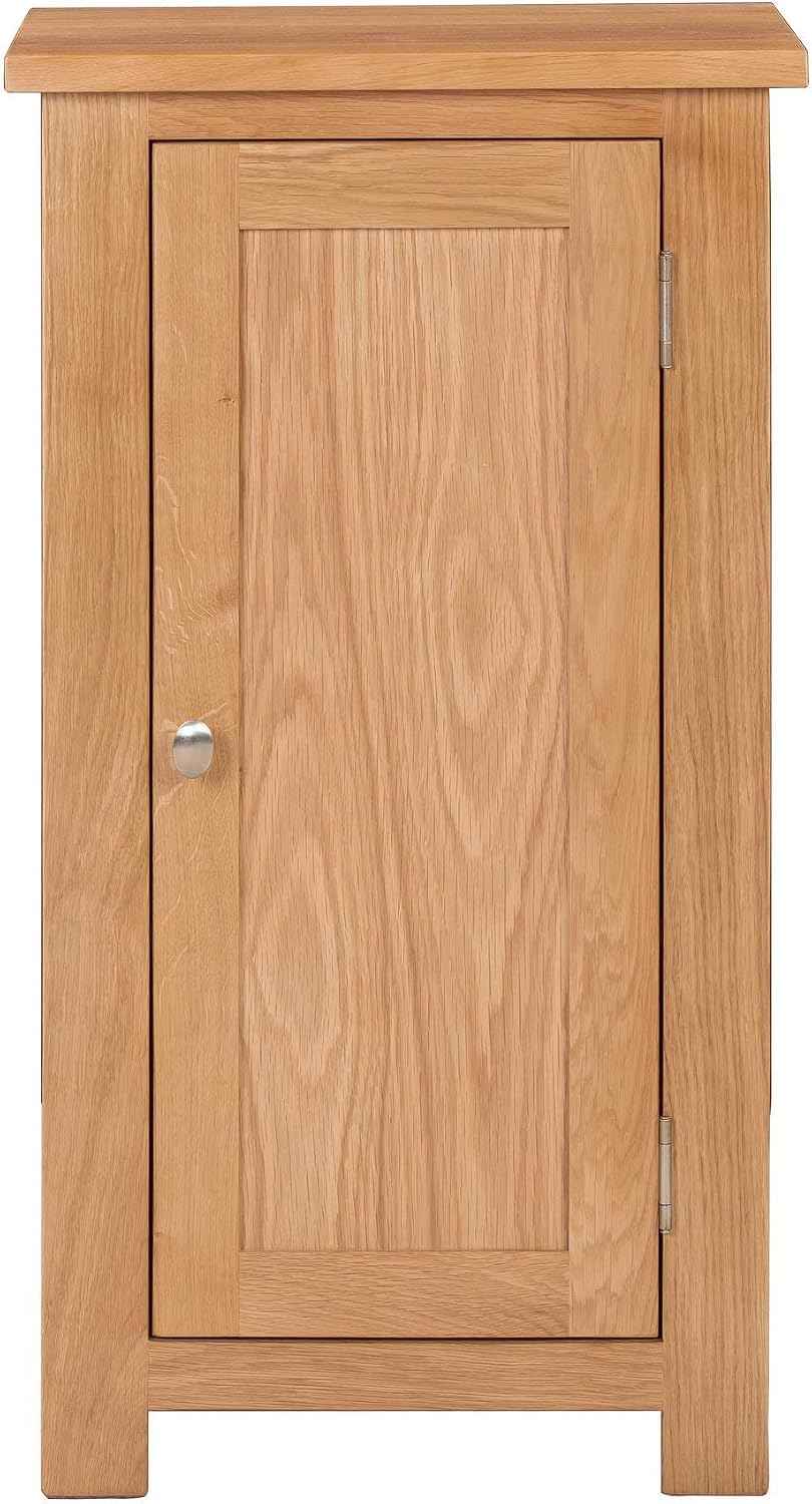 Hallowood Furniture Waverly Oak Small Cupboard, 1-Door Wooden Storage Cabinet with 2 Adjustable Shelves, Hallway Cupboard - Image 3