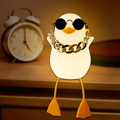 Anywin Duck Light USB Rechargeable Night Lamp with Sunglasses Gold Chain