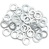 ACROPIX 12mm ID. 19.7mm OD. Engine Oil Crush Washers Drain Plug Gaskets Silver Tone - Pack of 50