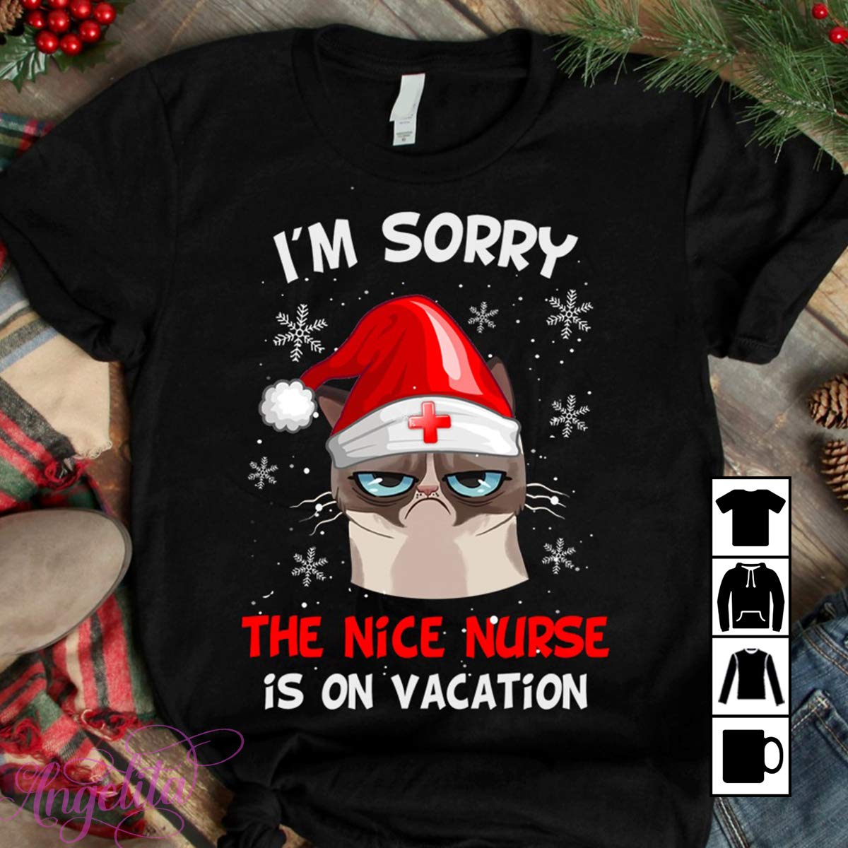 I'm Sorry The Nice Nurse Is On Vacation, Grumpy Cat Christmas T-shirt, , Tank Top, 
