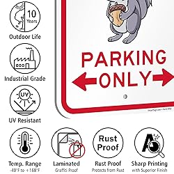 SmartSign Squirrel Lovers Parking Only Funny Animal