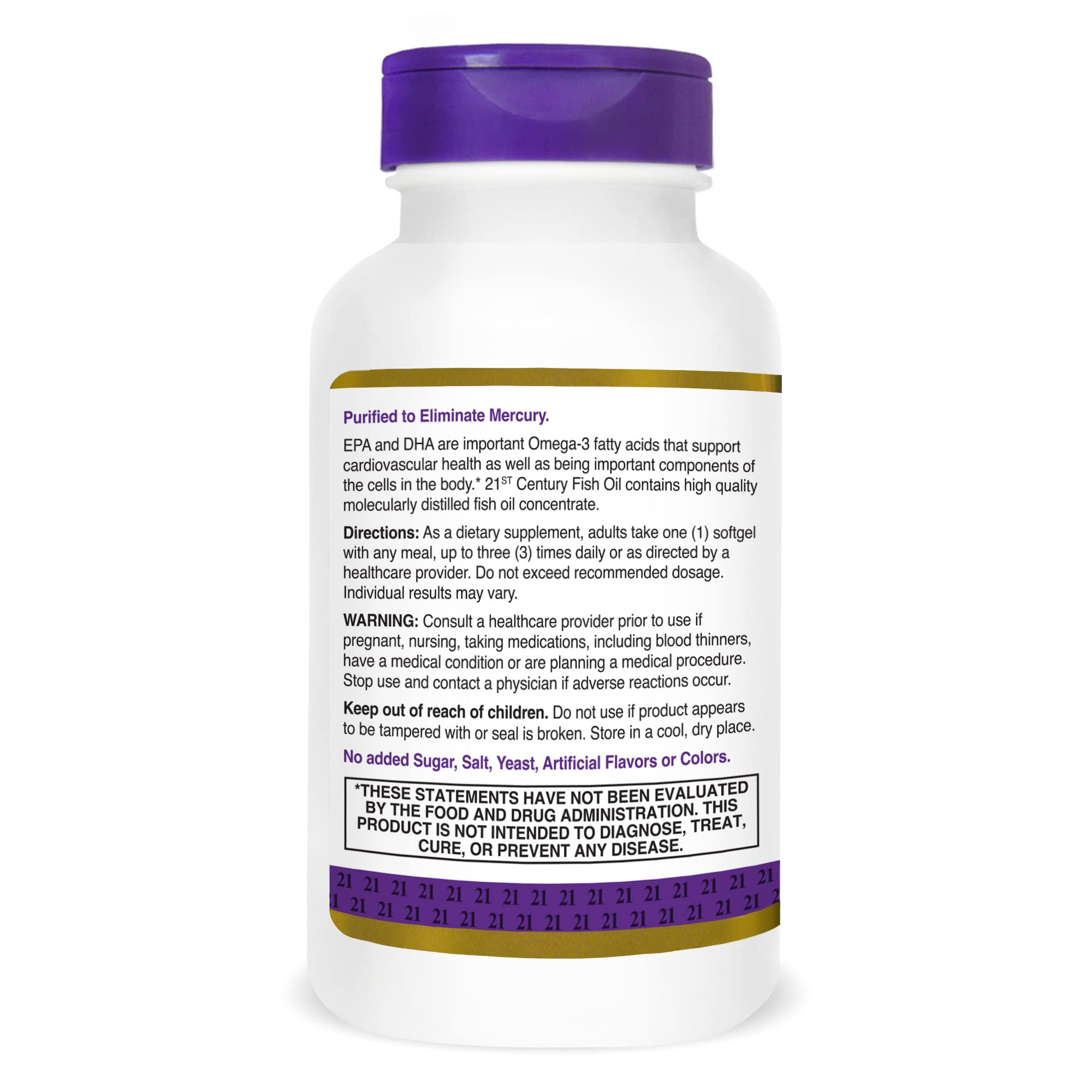 21st Century Fish Oil 1000 mg Softgels, 120 Count