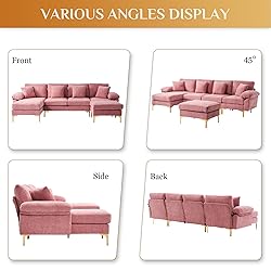 Wrofly U-Shaped Sectional Sofa Couch, 114" Comfy