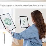Rowwait 50Pcs Picture Hanging Nails Brass Steel 2.5x0.4 cm with Box view 5