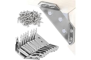 EISNZLAN 10 Pcs Universal Stainless Steel Furniture Corner Connector,with Screws,Upgraded Furniture Triangle Support Frame,Trapeziform Support Fasteners for Furniture, Cabinets, Tables, Chairs