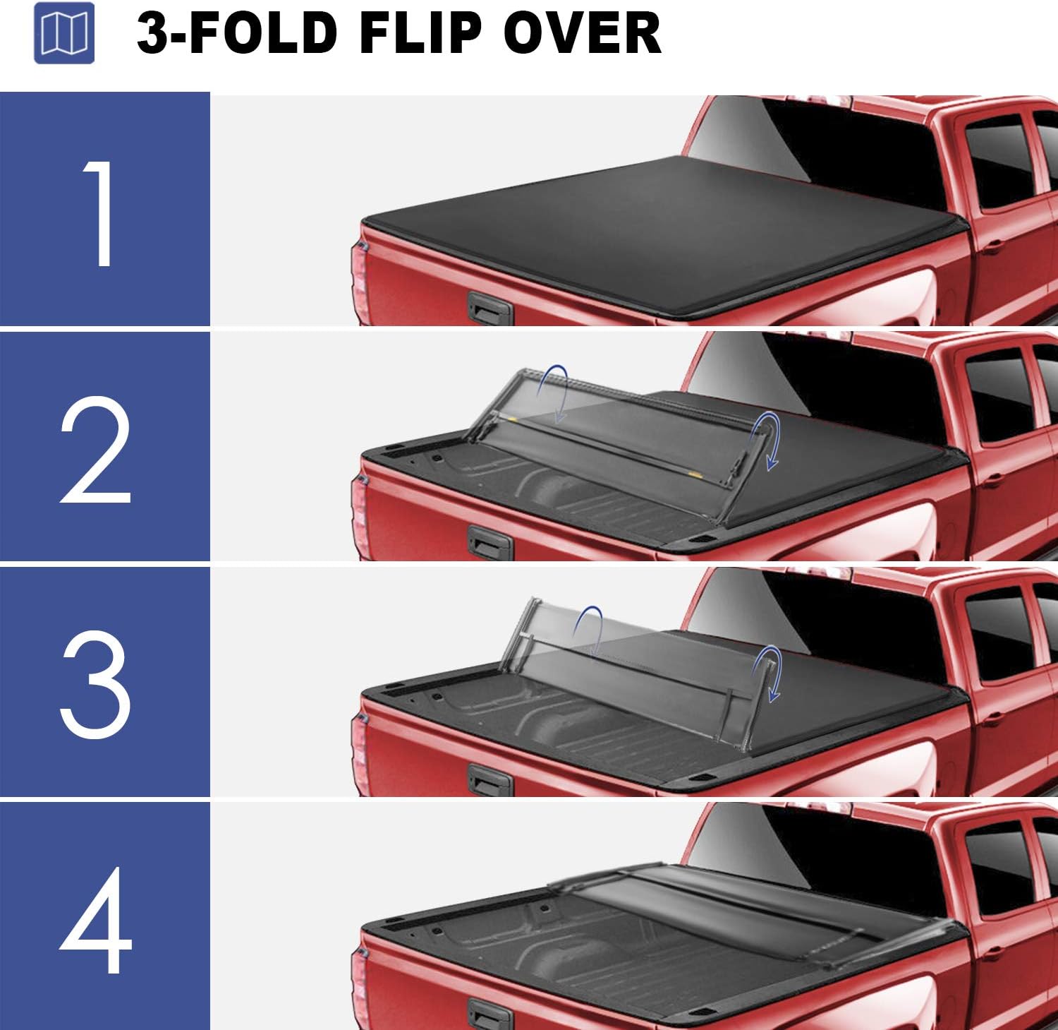 Mostplus Tri Fold 5 Ft Truck Tonneau Cover Compatible For 2015 2020 Chevy Colorado Gmc Canyon Fleetside 52 Ft Tonneau Covers Automotive