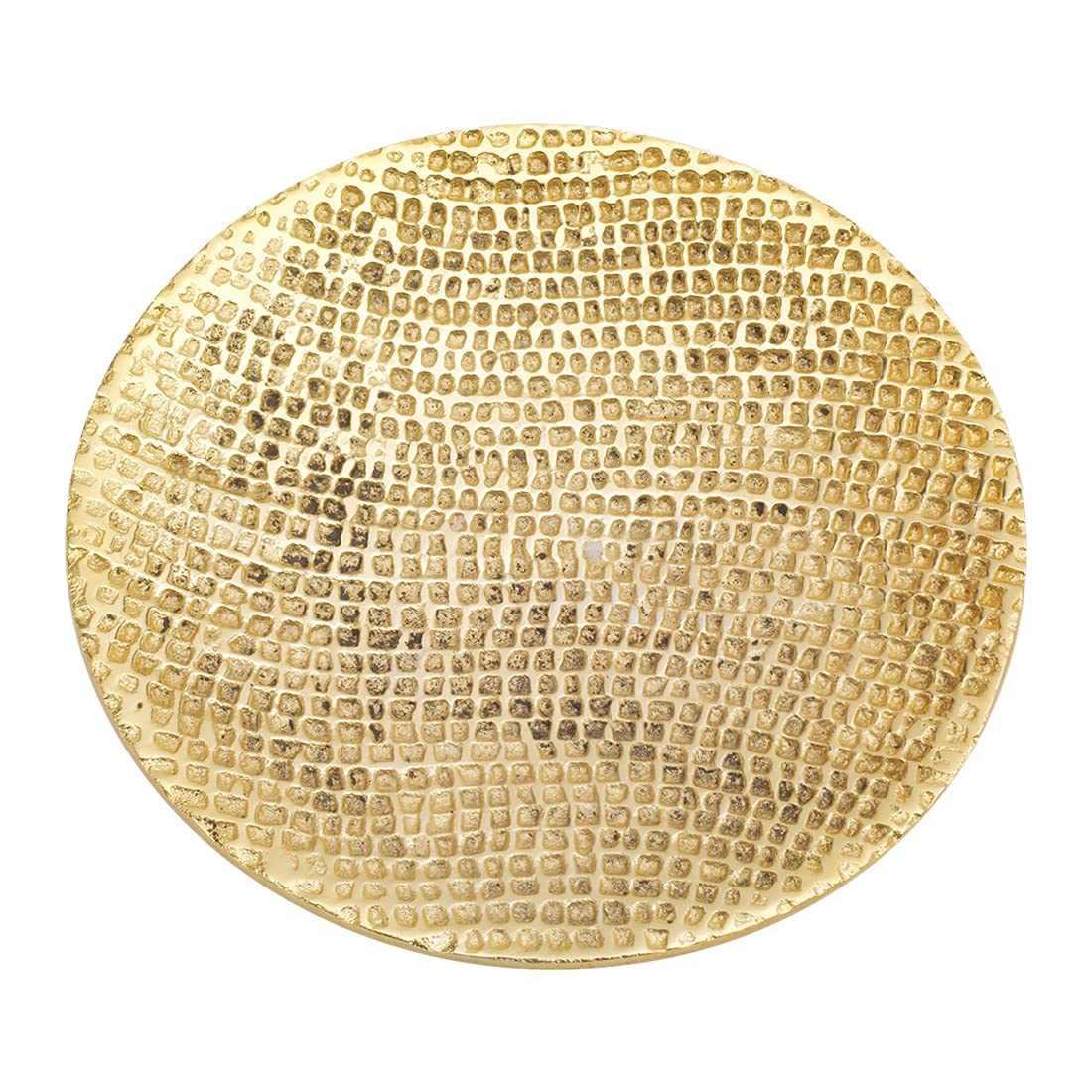 NKlaus Rustic Candle Plate Honeycomb Ø14cm Aluminium gold Coaster Decoration modern 10349
