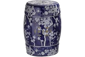 Safavieh Midnight Kiss Ceramic Decorative Garden Stool, Dark Blue