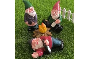 LONCESS Gnome Fairy Garden Accessories,Miniature Gnome Figurines, Garden Statue for Plant Pots Decor, Home Decoration, Fairy Garden, Micro Landscape, Bonsai Craft Decor,Cake Toppers，Brithday's Gift