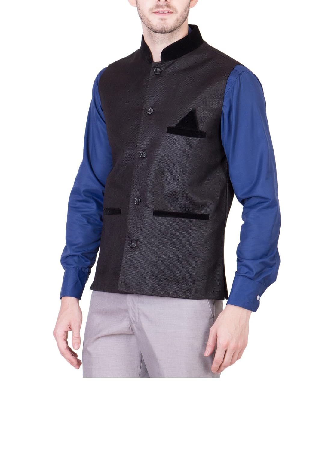 akaas men's jute nehru jacket