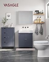 VASAGLE Narrow Bathroom Cabinet with 4 Drawers Grey LHC41GY view 2