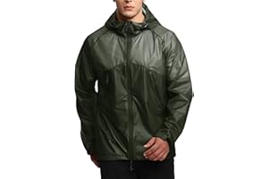 SWISSWELL Mens Lightweight Rain Jackets Raincoat with Hood Waterproof Windbreaker Jackets for Cycling Golf Fishing Running