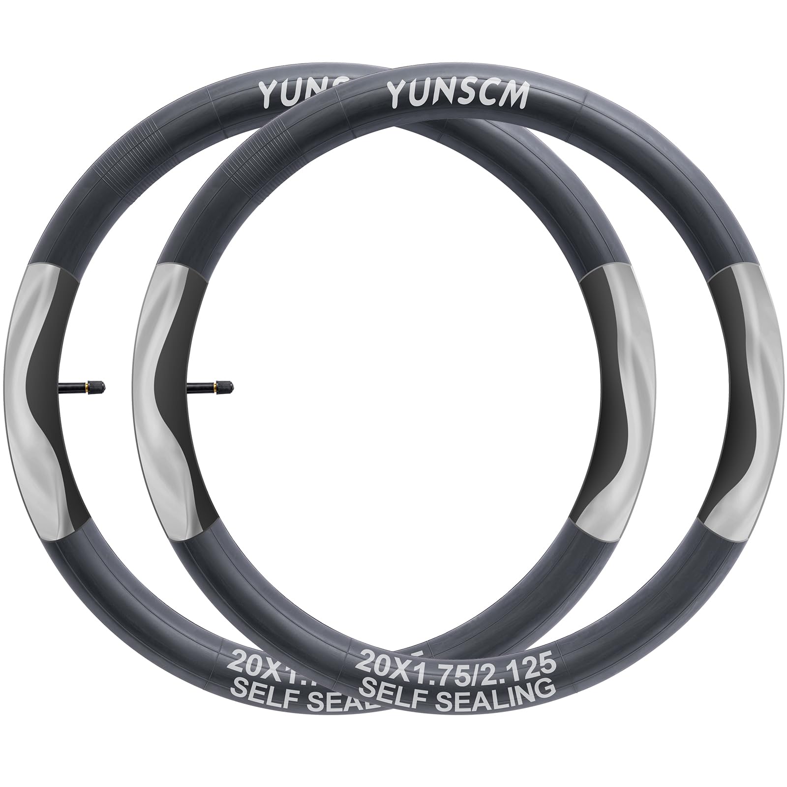 YunSCM 2-PCS 20" Self-Sealing Bike Tubes 20x1.75/2.125 AV32mm Schrader Vavle Super Automatic Repair Self-Sealing Puncture Resistant Compatible with 20x1.75/2.125 Inch Tyre Bicycle Tubes — image 1