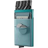 DUGRAFT Minimalist Card Wallet for Men, Slim Wallet Card Holder Pop Up Wallet with Money Front Pocket RFID Blocking Metal Credit Card Case for Men, Small Smart Wallet, Gift Box Packaging