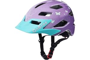 OnBros Kids Bike Helmet - Bike Helmet for 5-14 Boys or Girls with Visor, Children Bicycle Helmet for Skateboard Mountain Scooter Road Cycling, Lightweight and Adjustable 50-57CM